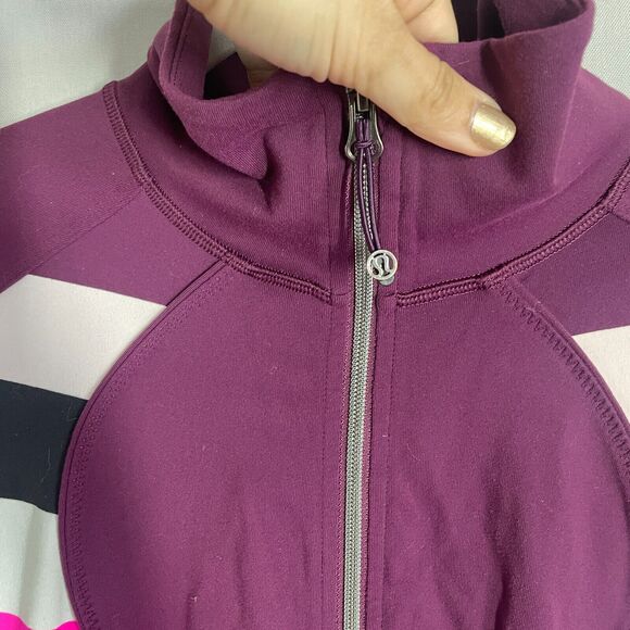 Lululemon Sweater Womens 6 Purple Asana Full Zip Jacket Gym Athleisure Stretch - Picture 4 of 7
